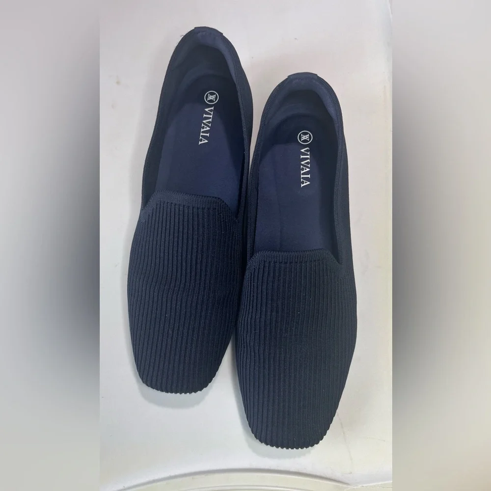 Vivia Square-Toe Loafers (Samantha) Sz 38 in Navy - Picture 4 of 16